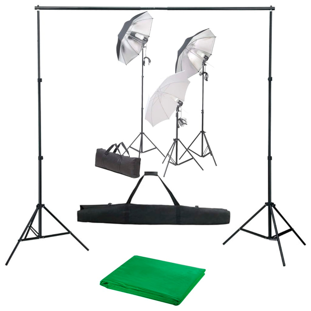 VidaXL Photo Studio Set with Lighting Kit and Background