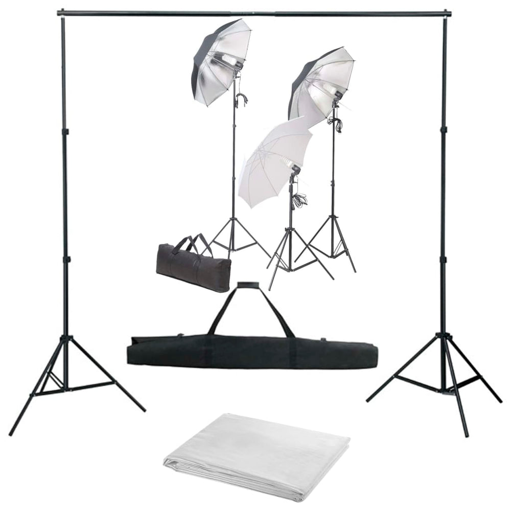 VidaXL Photo Studio Set with Lighting Kit and Background