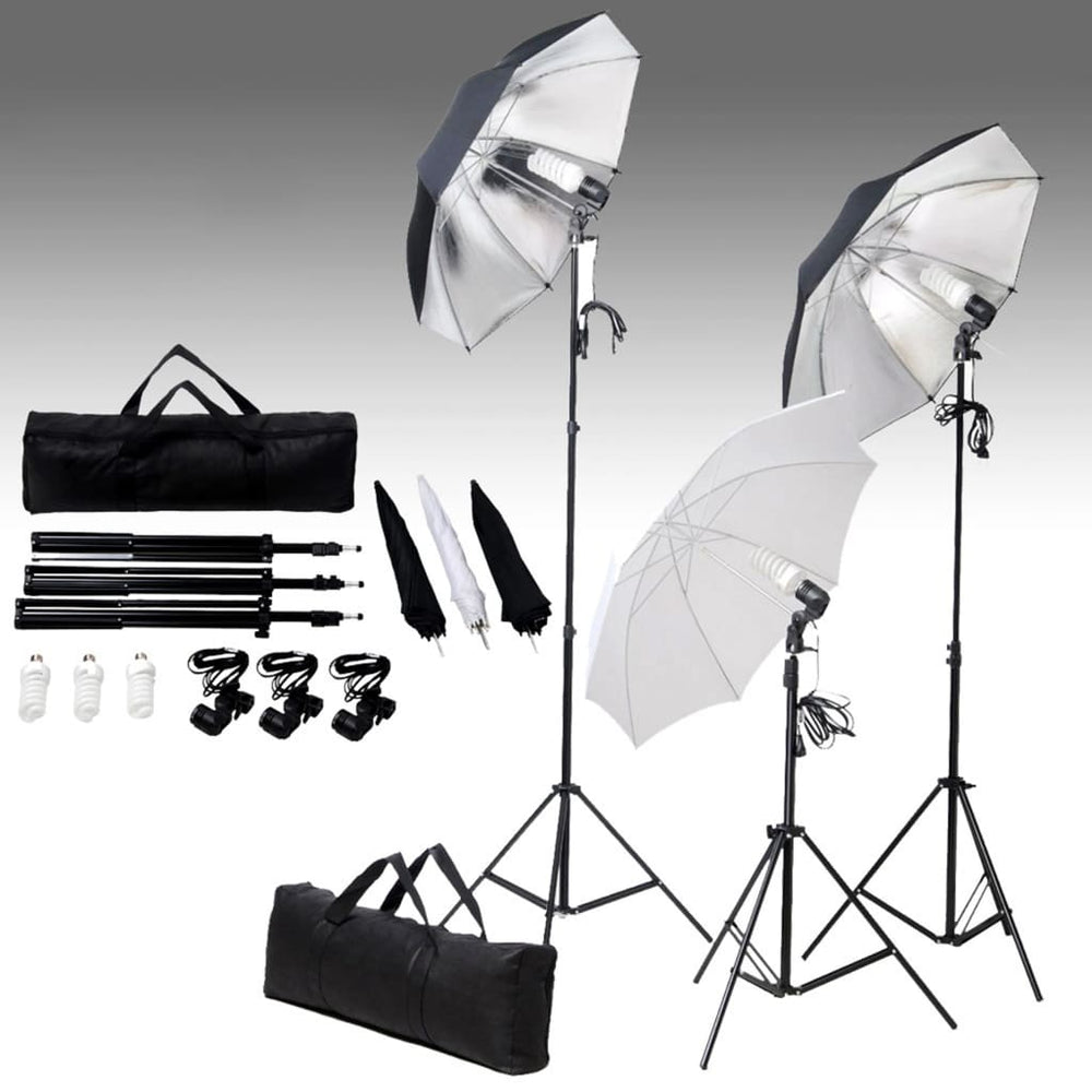 VidaXL Photo Studio Set with Lighting Kit and Background