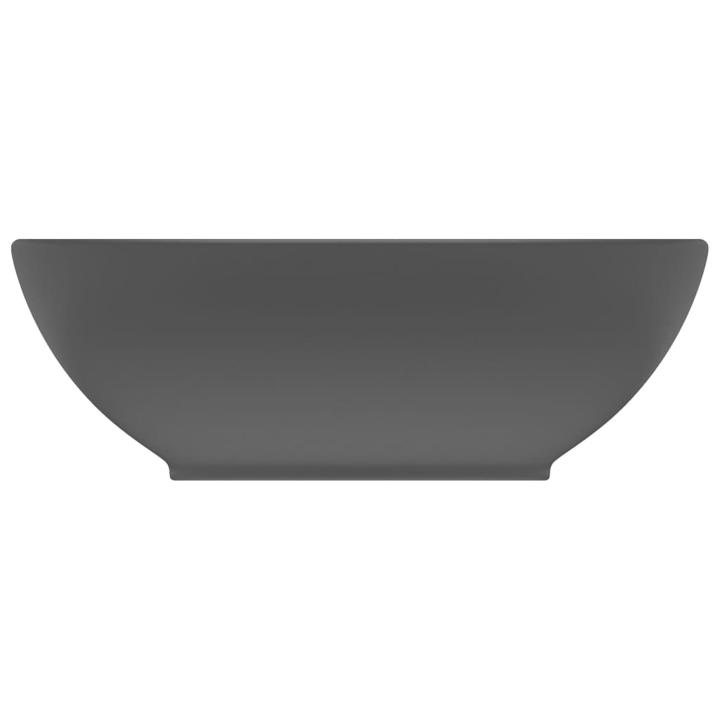 Vidaxl Washbasin Oval 40x33 cm keramisk matt mørkegrå