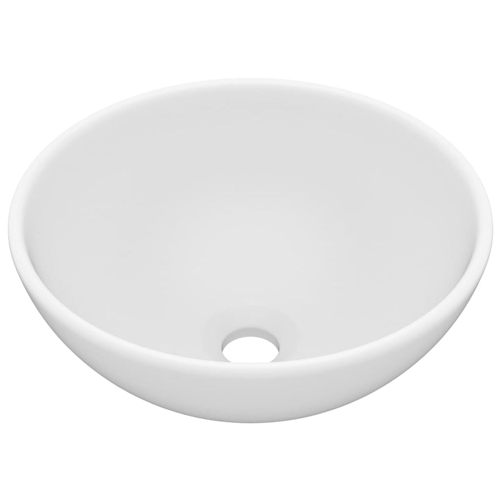 Vidaxl washbasin round 32.5x14 cm ceramic matt white