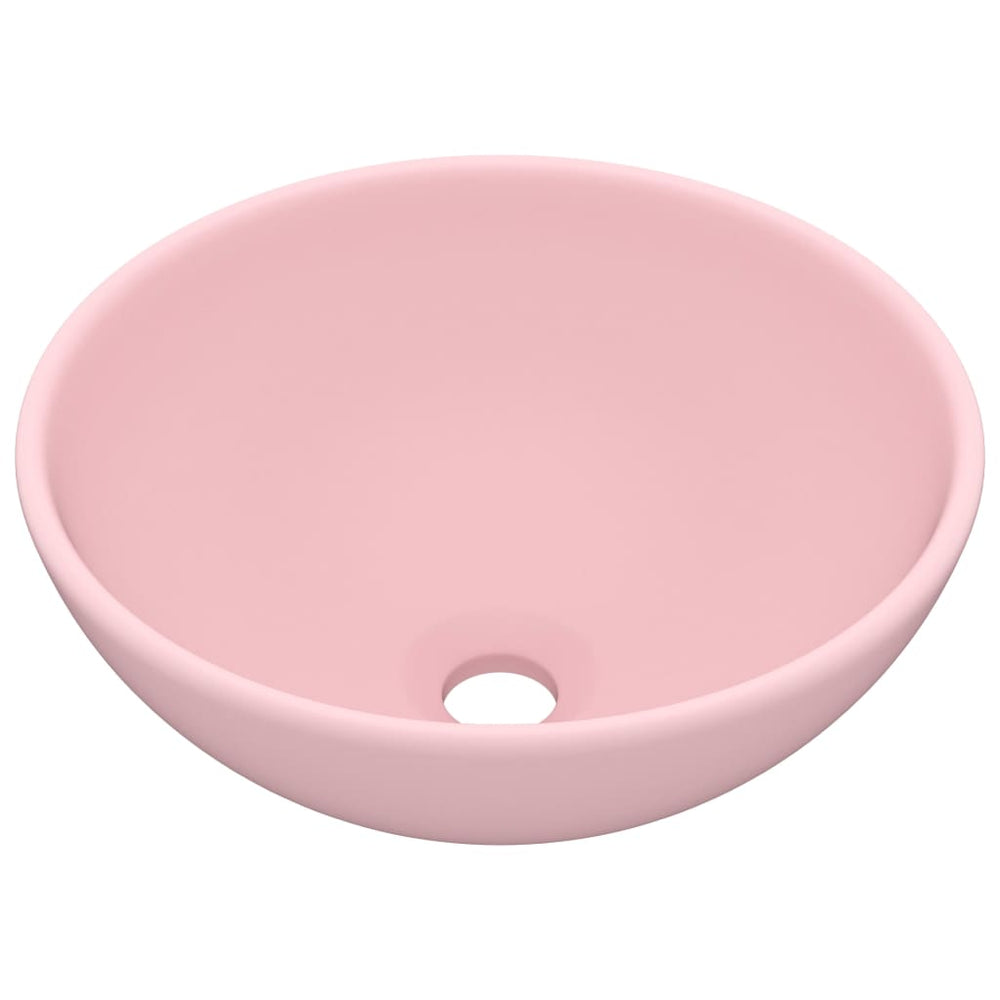 Vidaxl washbasin round 32.5x14 cm ceramic matte pink