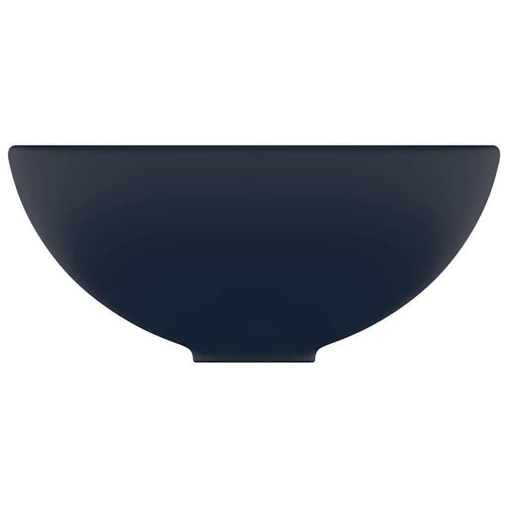 Vidaxl wastafel rond 32,5x14 cm keramiek mat donkerblauw