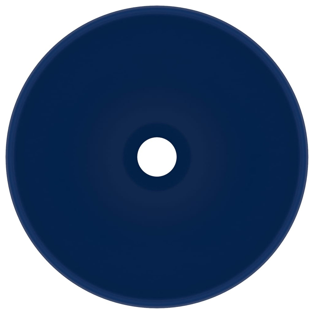 Vidaxl Washbasin Round 32.5x14 cm Mat de céramique bleu foncé