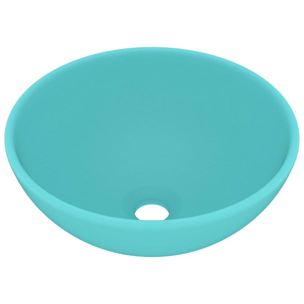 Vidaxl washbasin round 32.5x14 cm ceramic matte light green
