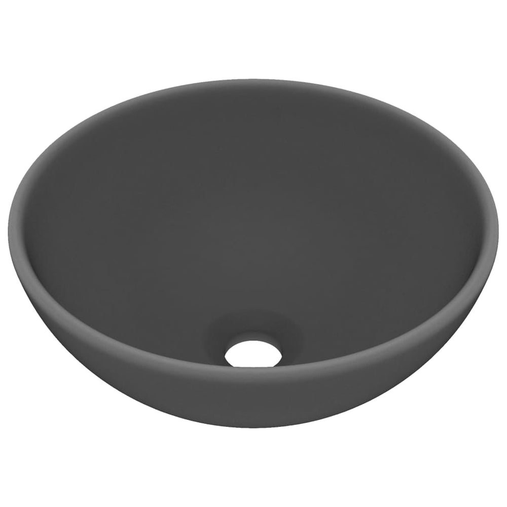 Vidaxl washbasin round 32.5x14 cm ceramic matte dark gray