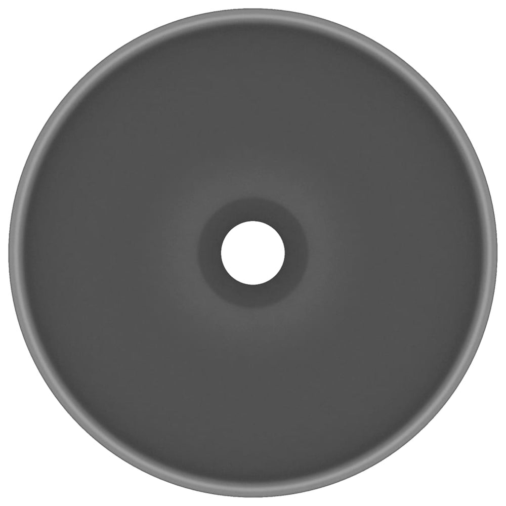 Vidaxl washbasin round 32.5x14 cm ceramic matte dark gray