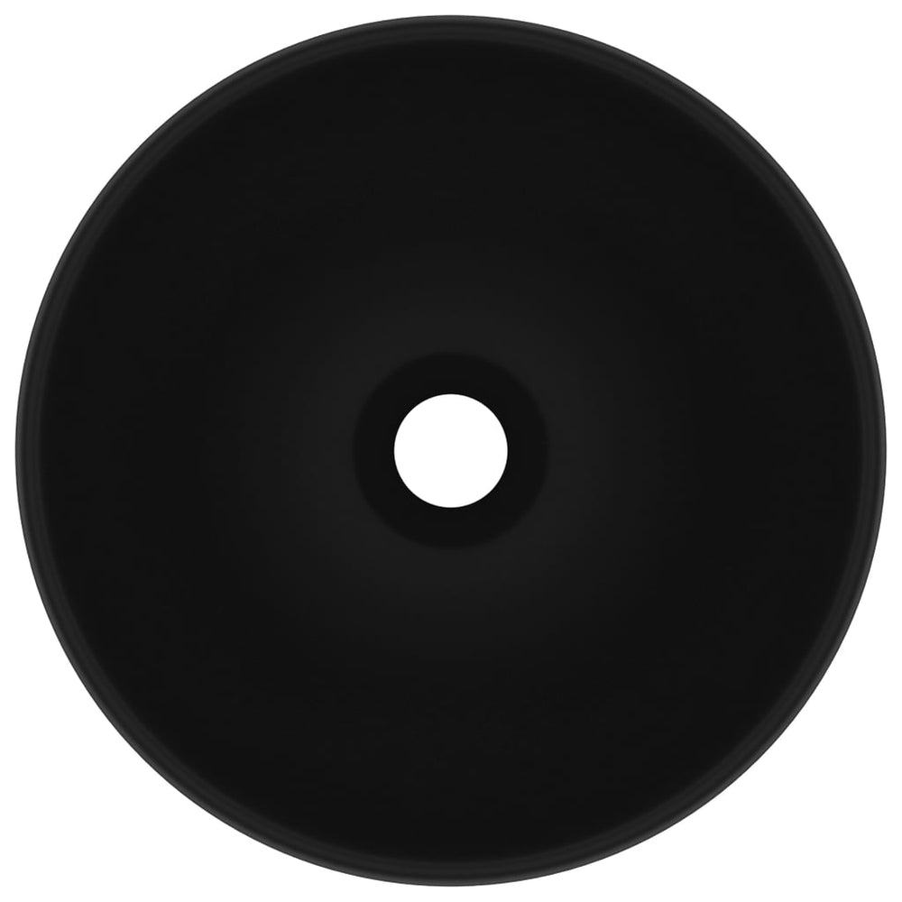 Vidaxl washbasin round 32.5x14 cm ceramic matte black