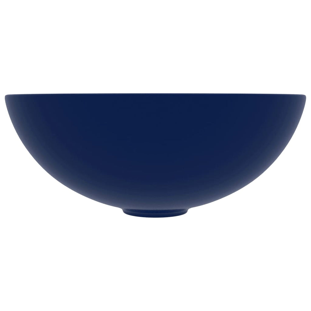 Vidaxl round ceramic washbasin dark blue