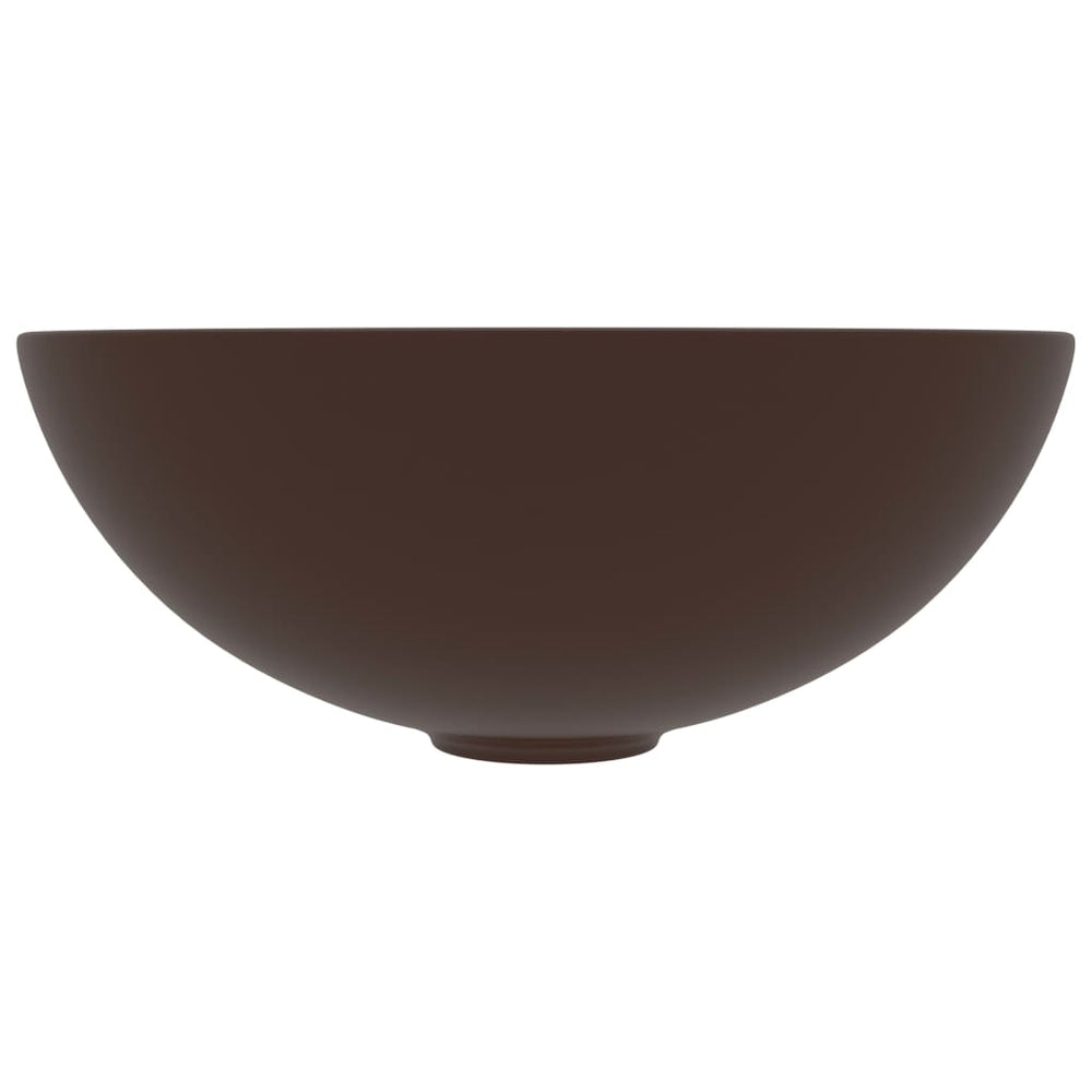 Vidaxl round ceramic washbasin, dark brown