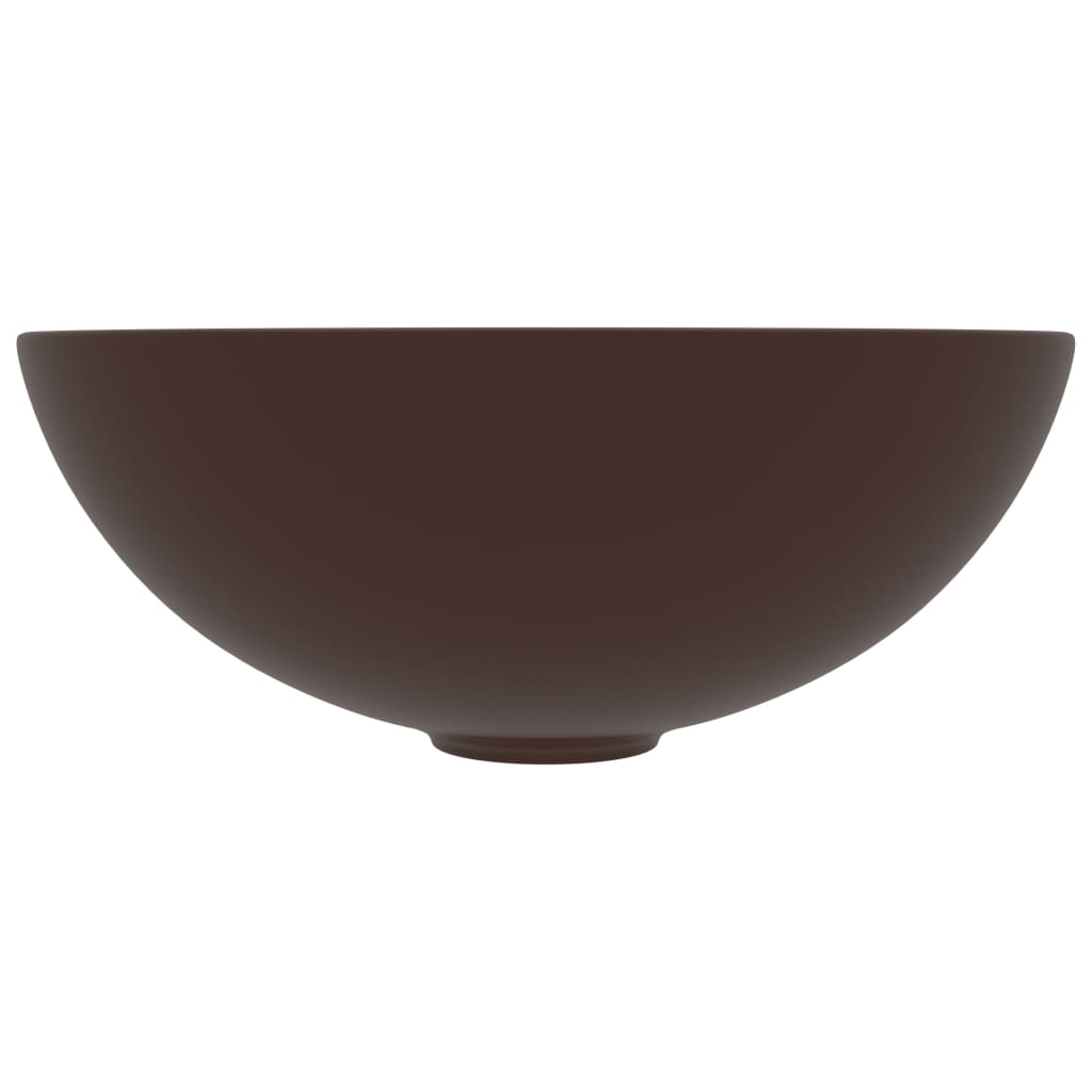 Vidaxl round ceramic washbasin, dark brown