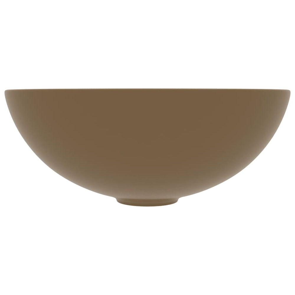 Vidaxl round ceramic washbasin matt cream