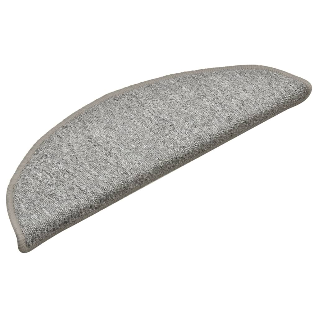 Mattes d'escalier Vidaxl 15 st 56x17x3 cm Hémisphère gris clair