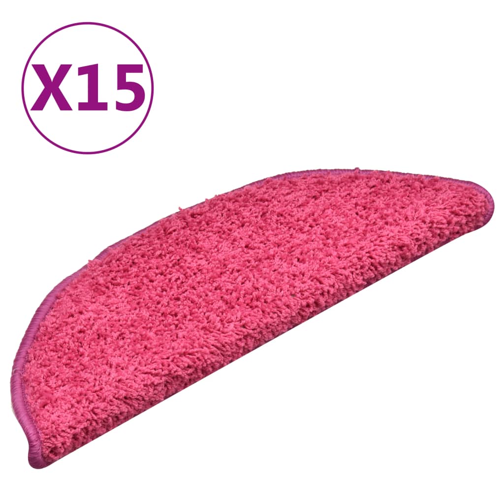 Vidaxl stair mats 15 st 56x17x3 cm pink