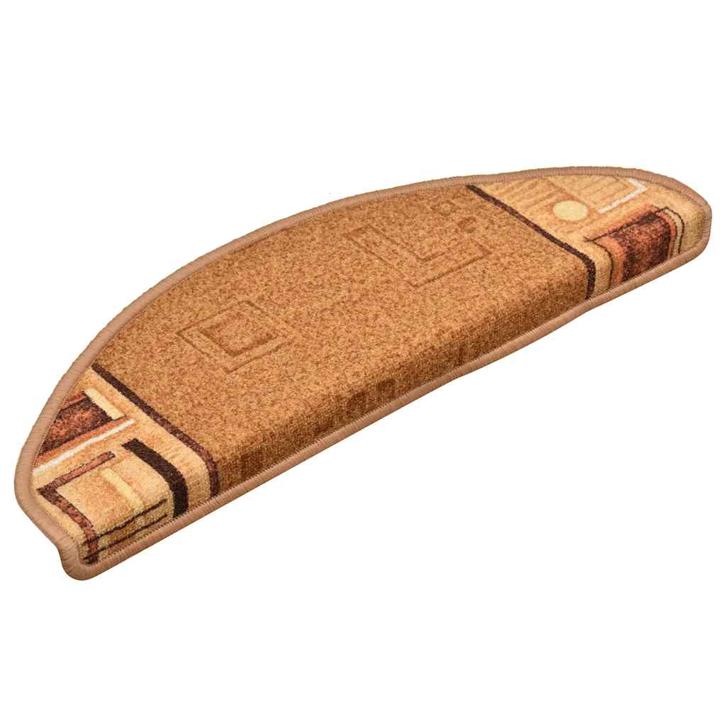 Vidaxl Treppenmatten Selbstadhäsiv 15 ST 65x21x4 cm Beige