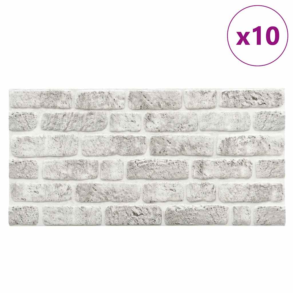 Vidaxl 10 pcs wall panels 3d light gray brick eps