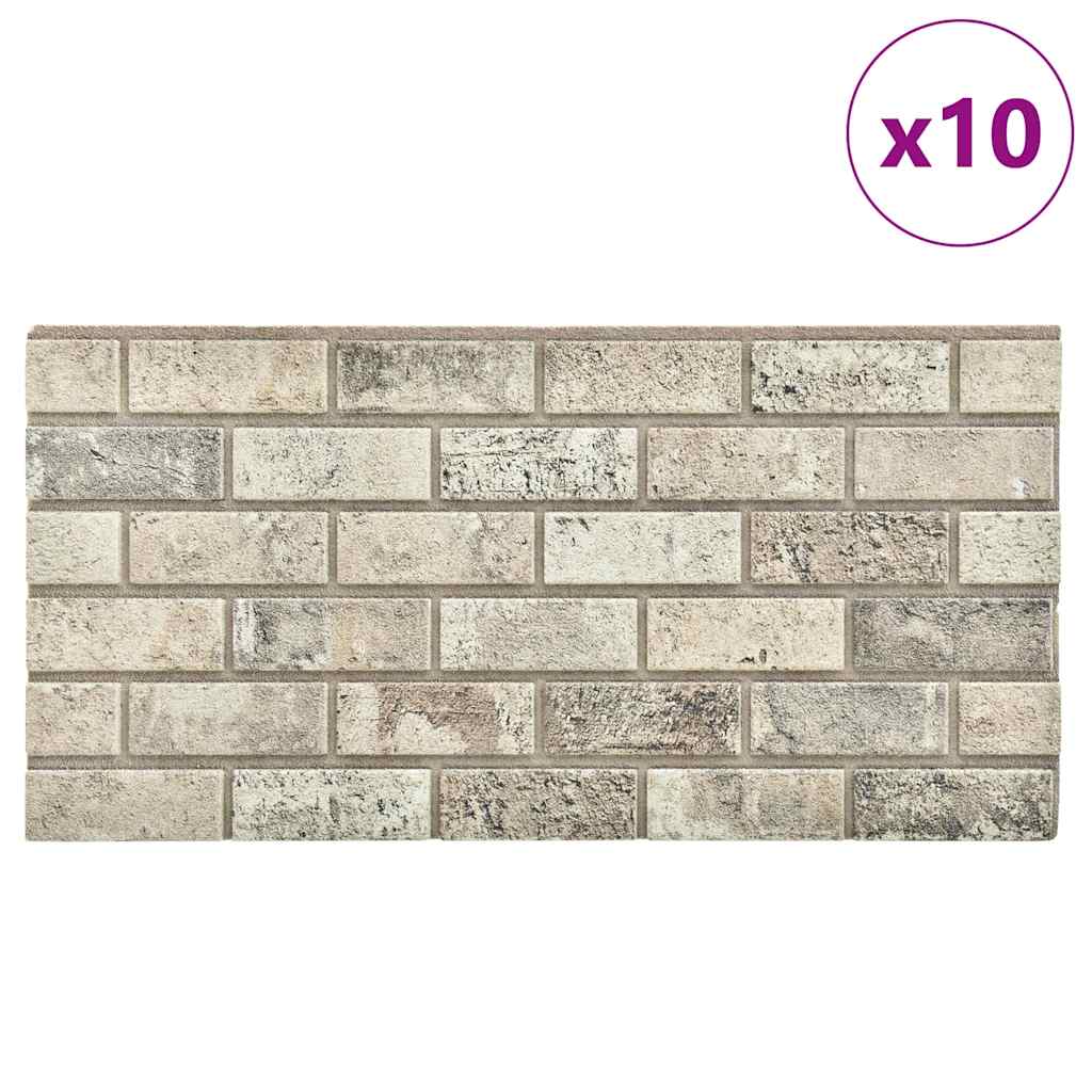 Vidaxl 10 pcs wall panels 3d sand-colored brick eps