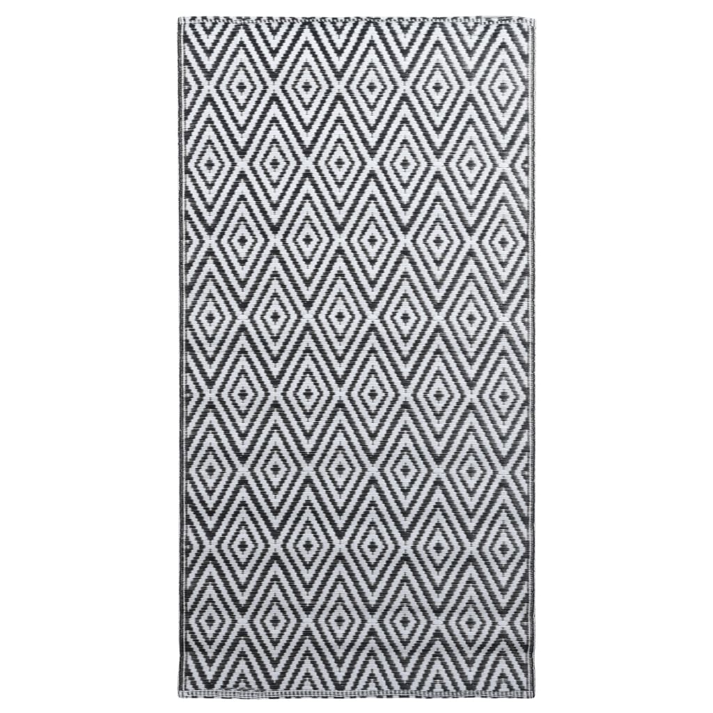 Vidaxl outdoor rug arakil 120x180 cm pp white and black