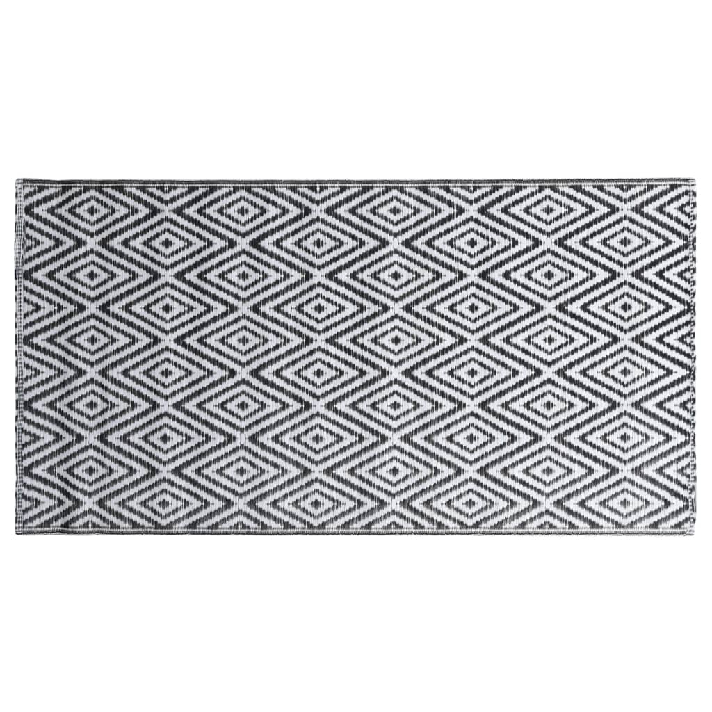 Vidaxl outdoor rug arakil 120x180 cm pp white and black