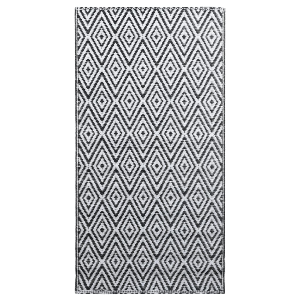 Vidaxl outdoor rug arakil 160x230 cm pp white and black