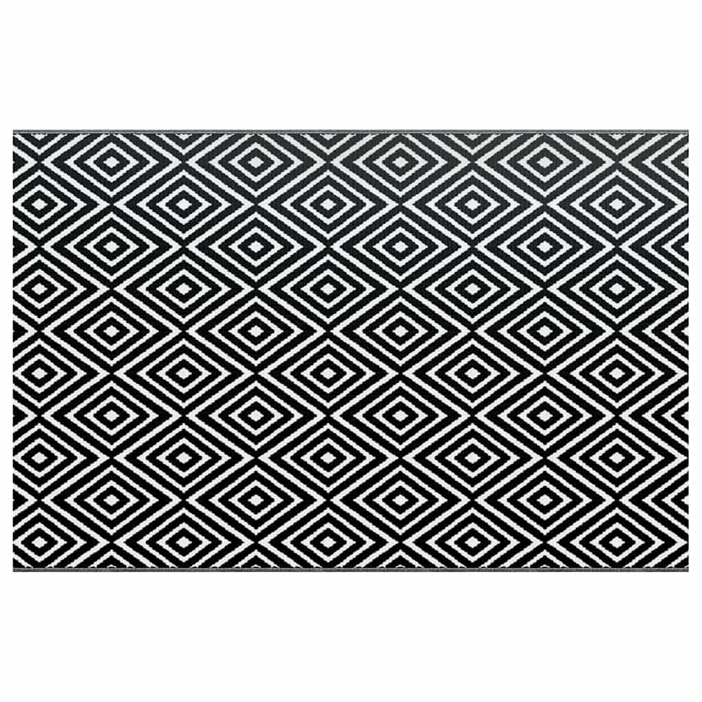 Vidaxl outdoor rug arakil 190x290 cm pp white and black