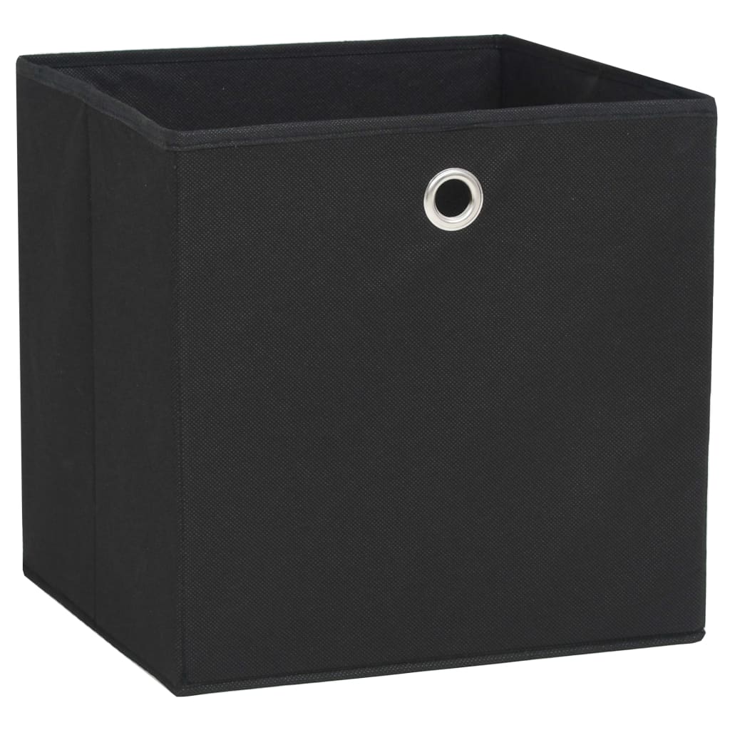 Boîtes de rangement Vidaxl 10 PCS 28X28X28 CM Tissu non tissé noir