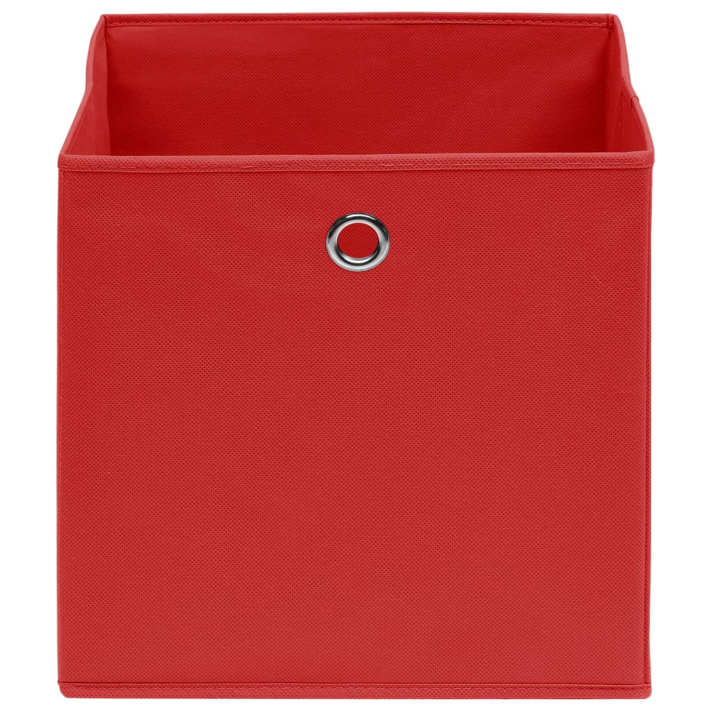 Vidaxl storage boxes 10 pcs 28x28x28 cm nonwoven fabric red