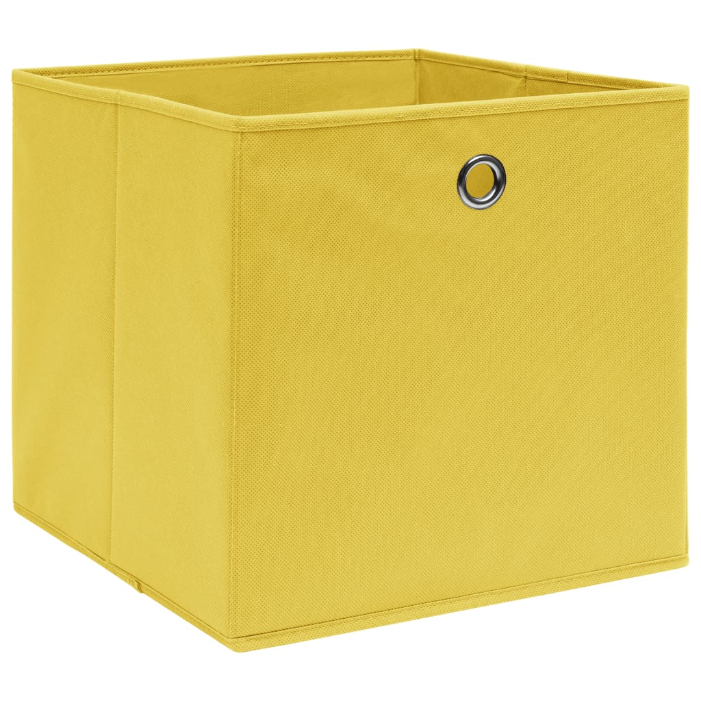 Boîtes de rangement Vidaxl 4 PCS 28x28x28 cm Tissu non tissé jaune