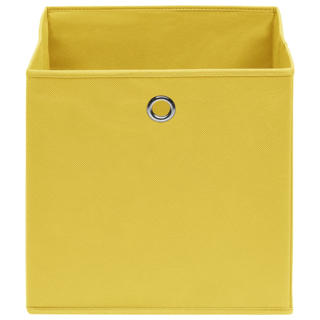 Boîtes de rangement Vidaxl 4 PCS 28x28x28 cm Tissu non tissé jaune