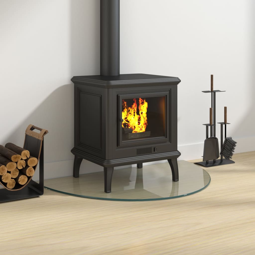 Placa de vidro Vidaxl para lareira metade em torno de 800x500 mm