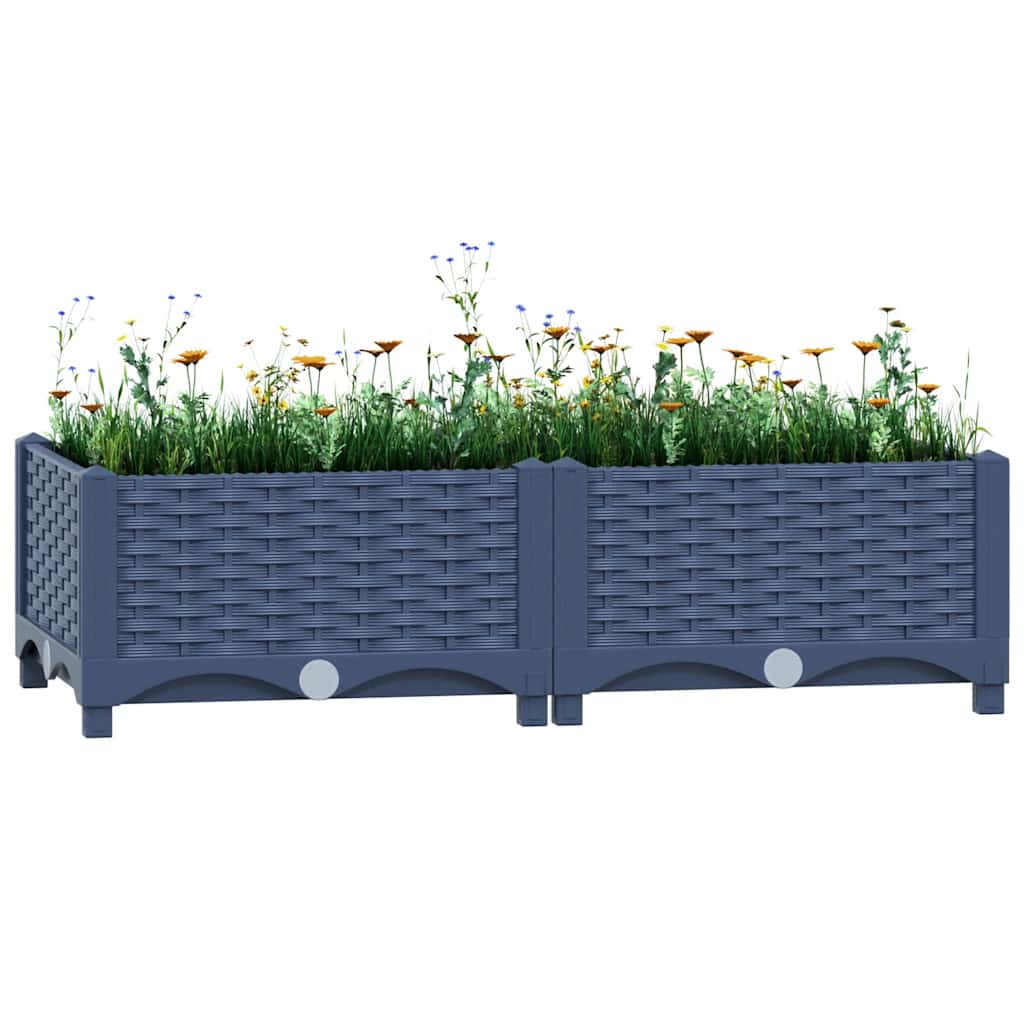 Fiano fioriera Vidaxl raccolta polipropilene 80x40x23 cm