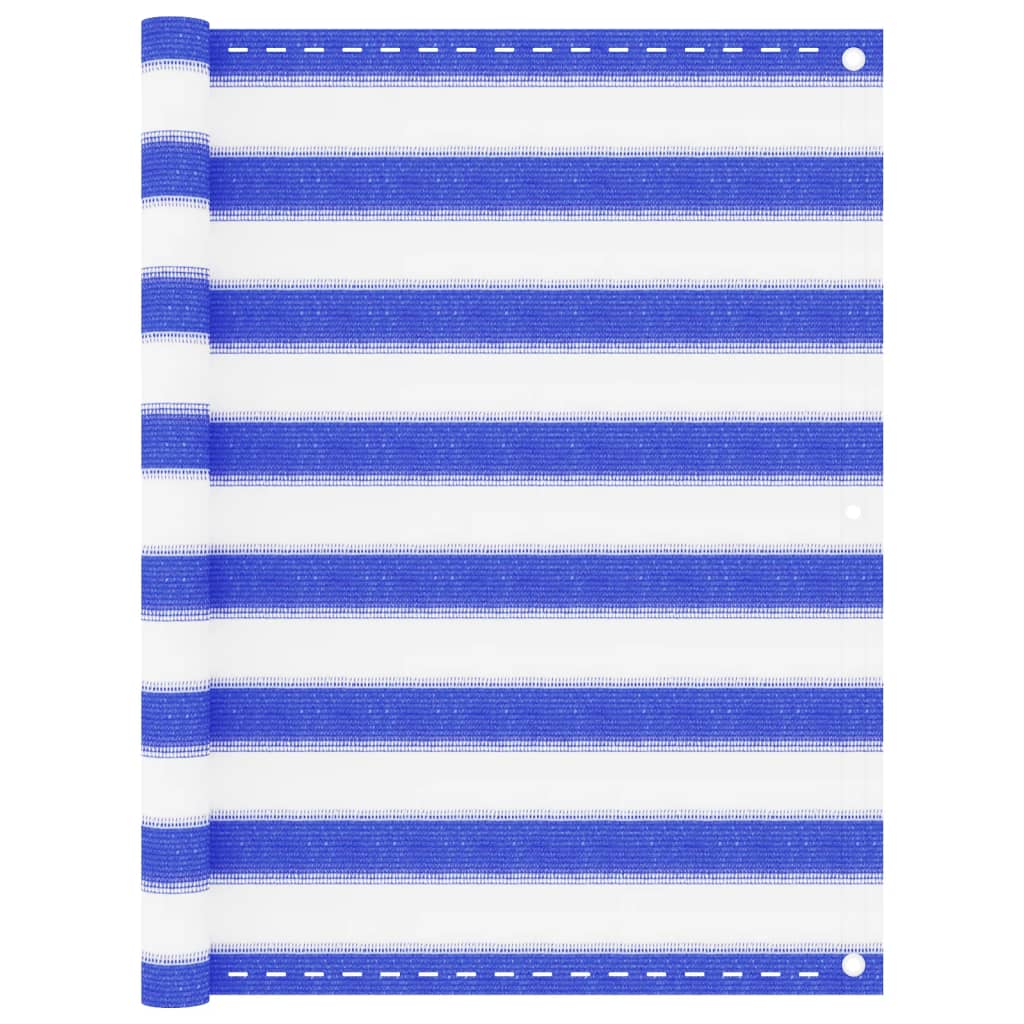 Vidaxl balkonscherm 90x400 cm hdpe blauw en wit