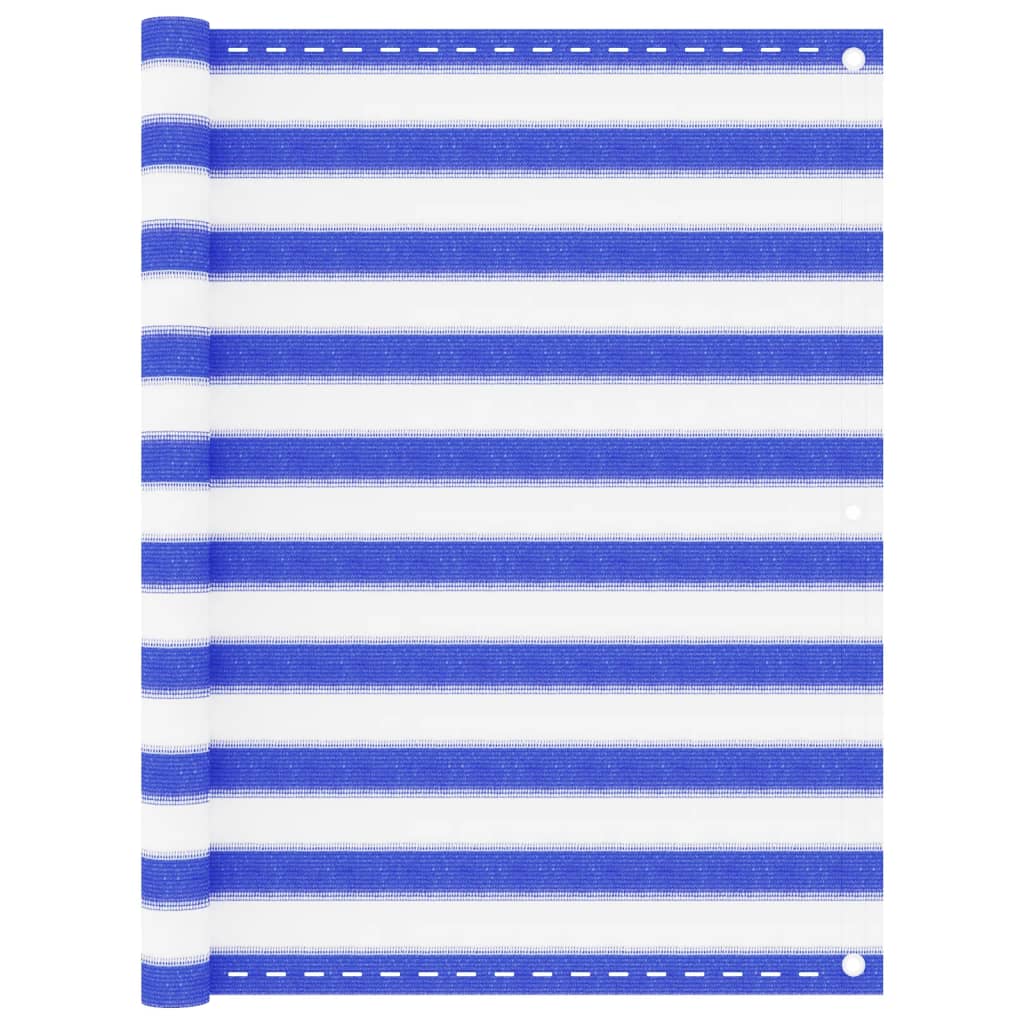 Vidaxl Balkon Bildschirm 120x500 cm HDPE Blau und Weiß