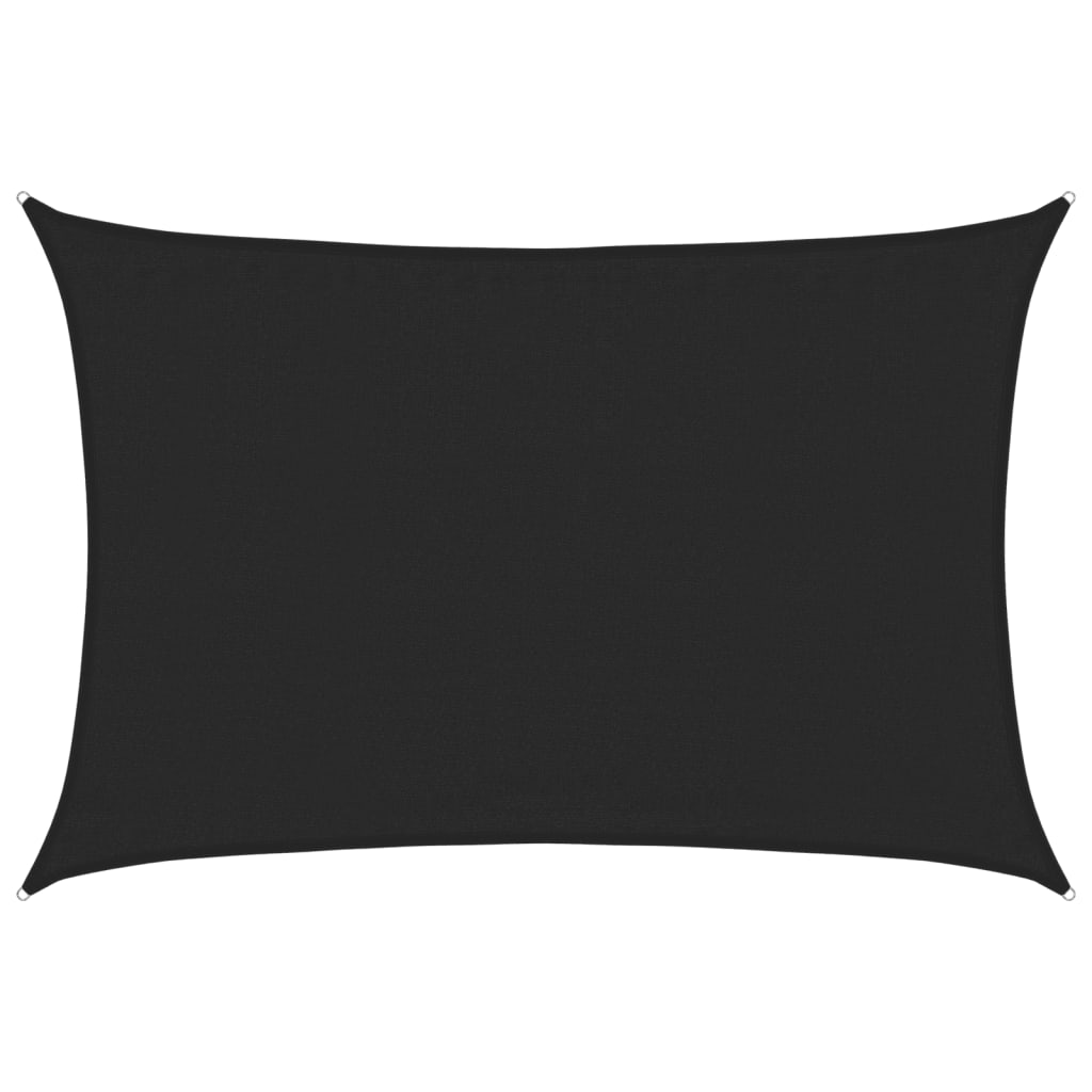 Vidaxl Zonnezeil 160 g m² 3,5 x 5 m HDPE Schwarz