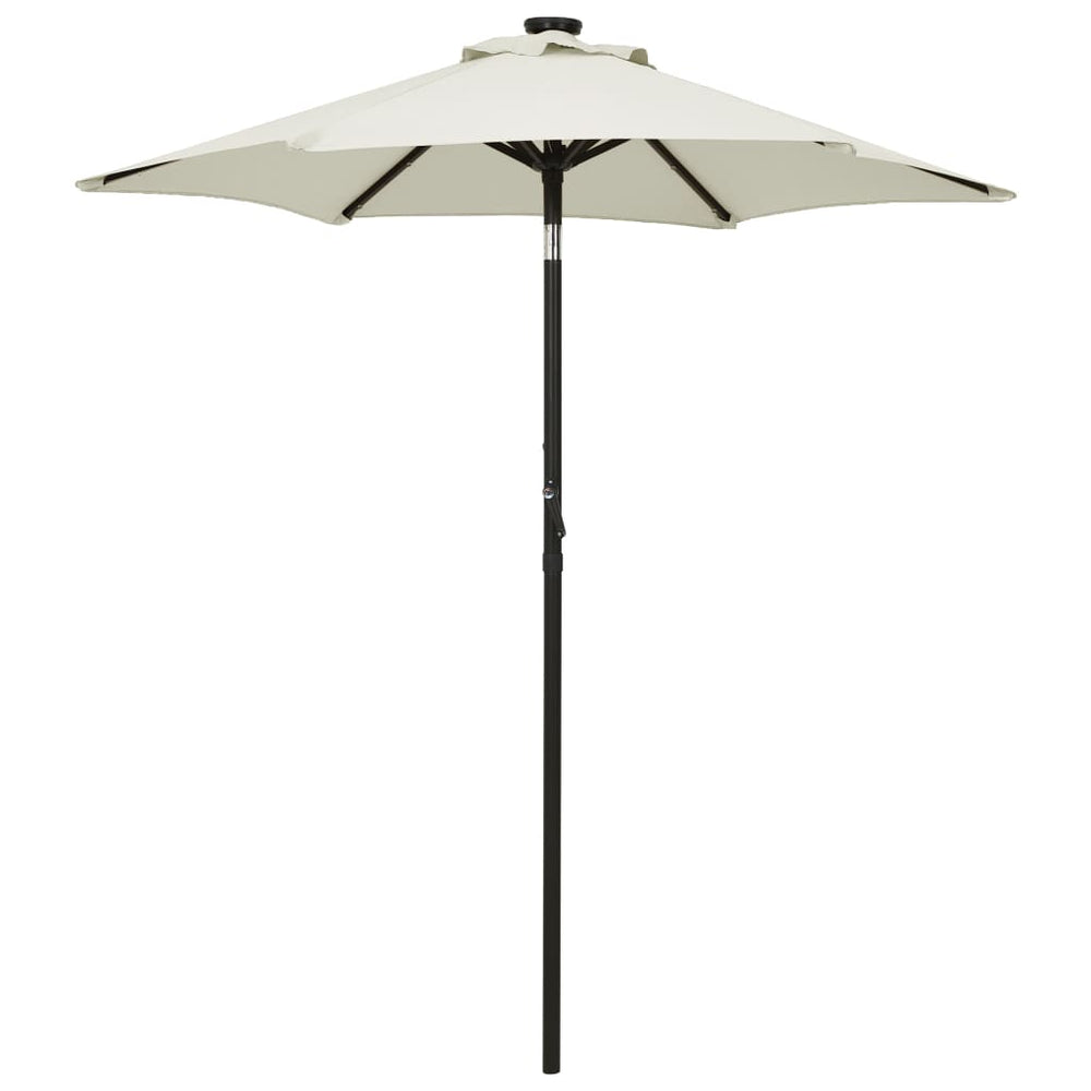 Vidaxl Parasol with LED Lighting 200x211 cm Aluminum Sand Color