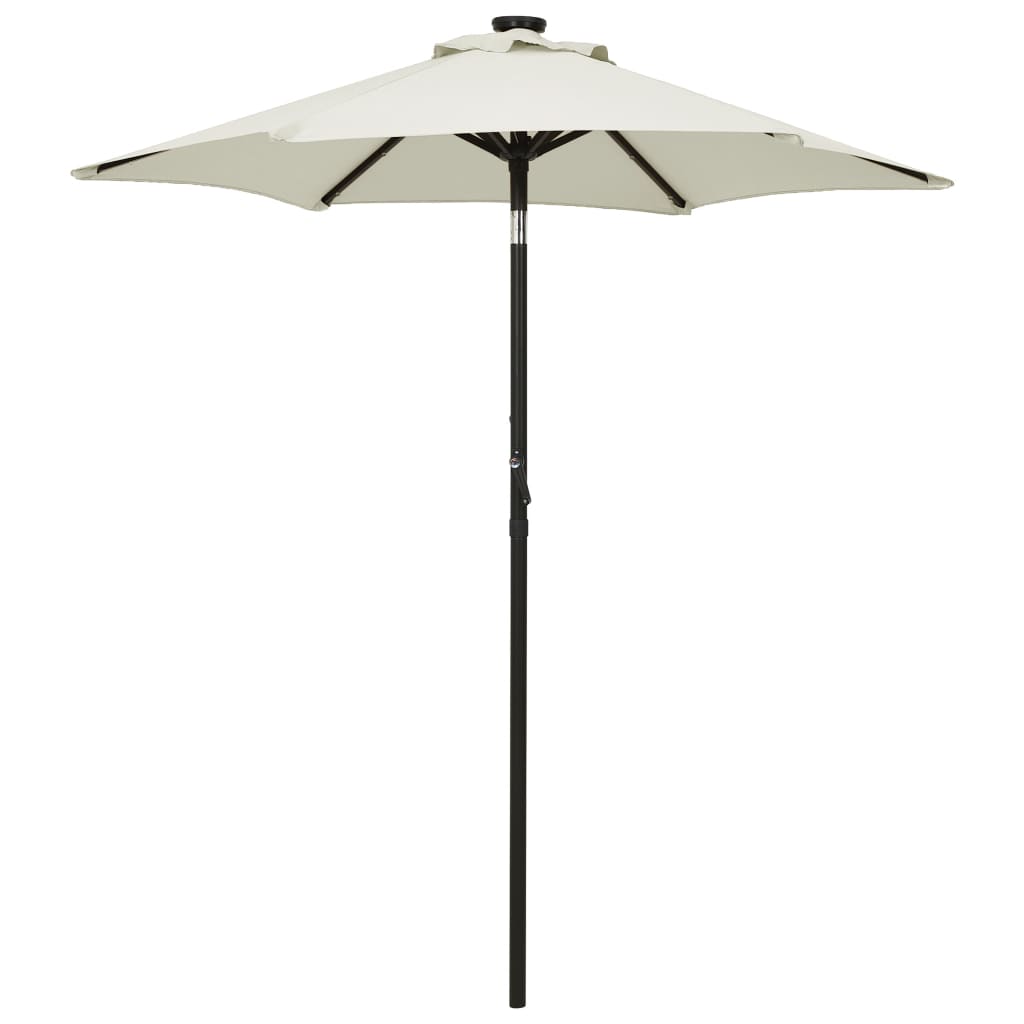 Vidaxl Parasol with LED Lighting 200x211 cm Aluminum Sand Color