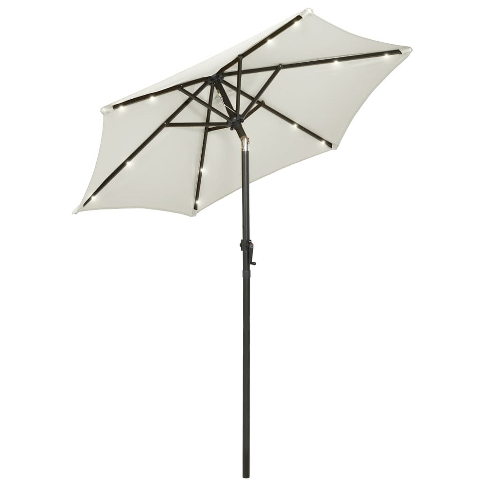 Vidaxl Parasol with LED Lighting 200x211 cm Aluminum Sand Color