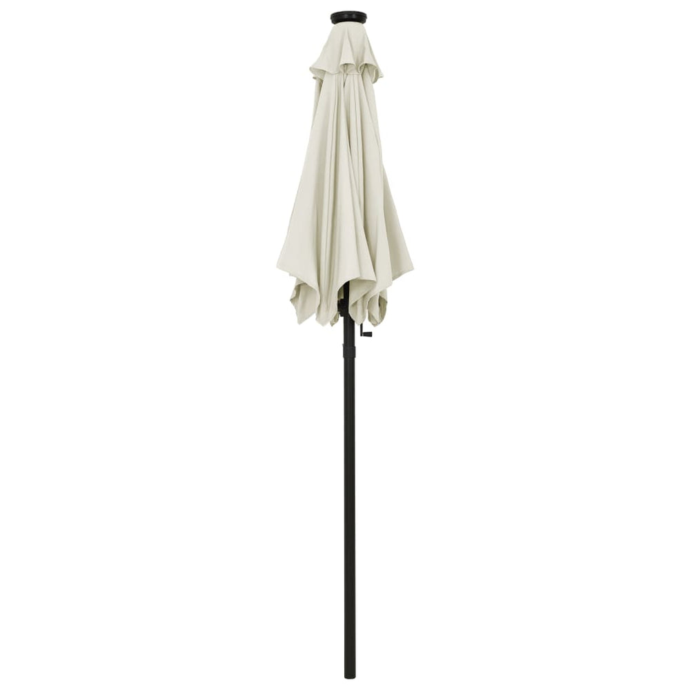 Vidaxl Parasol with LED Lighting 200x211 cm Aluminum Sand Color