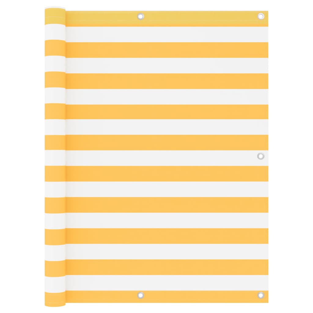 Vidaxl Balkon Bildschirm 120x500 cm Oxford Stoff weiß und gelb