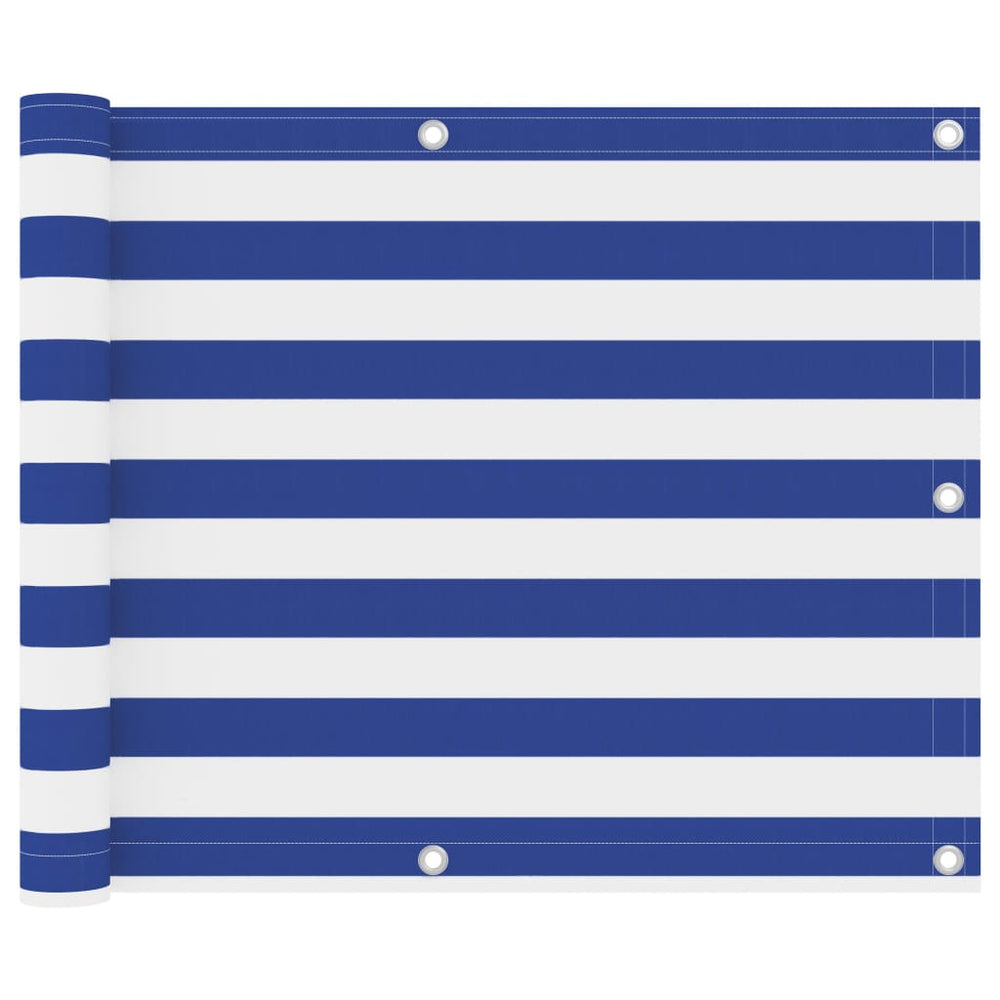 Vidaxl balcony screen 75x300 cm oxford fabric white and blue