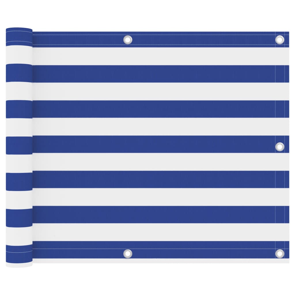 Vidaxl balkongskjerm 75x500 cm Oxford stoff hvit og blå