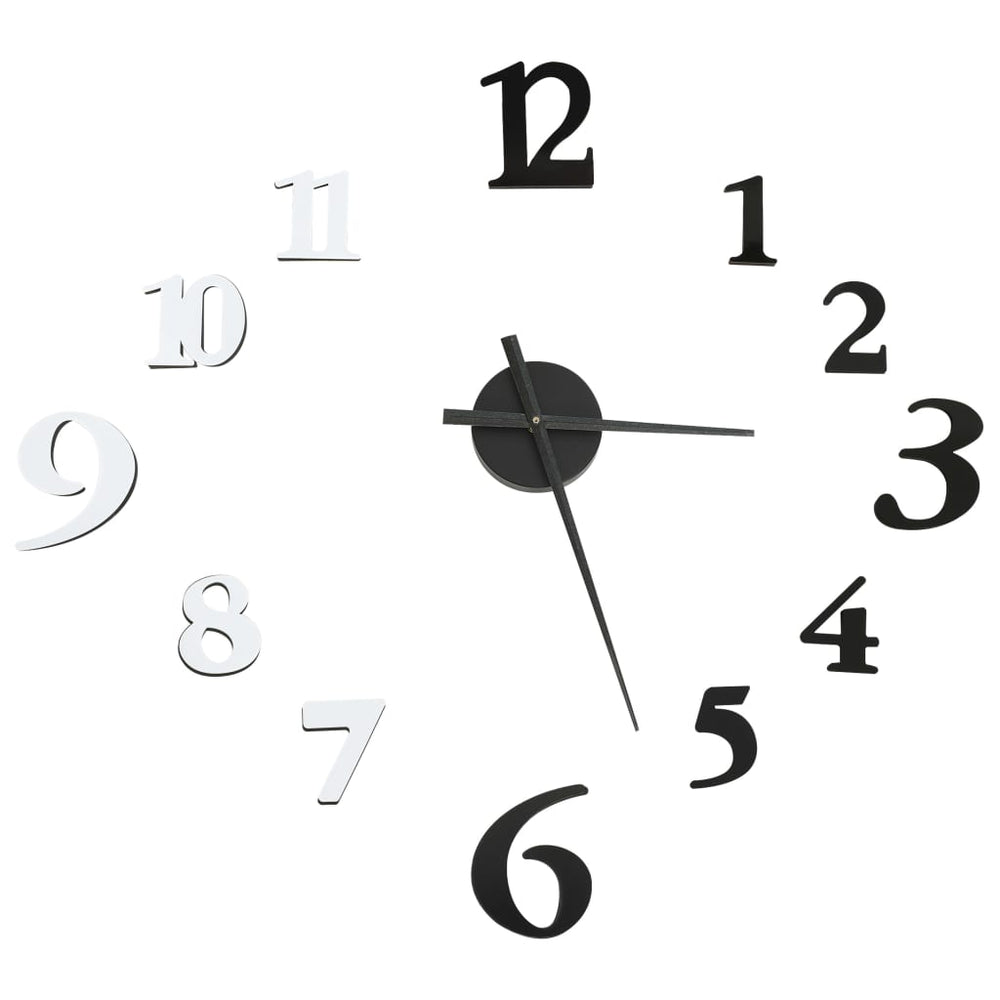 Vidaxl 3D wall clock modern XXL 100 cm black and white