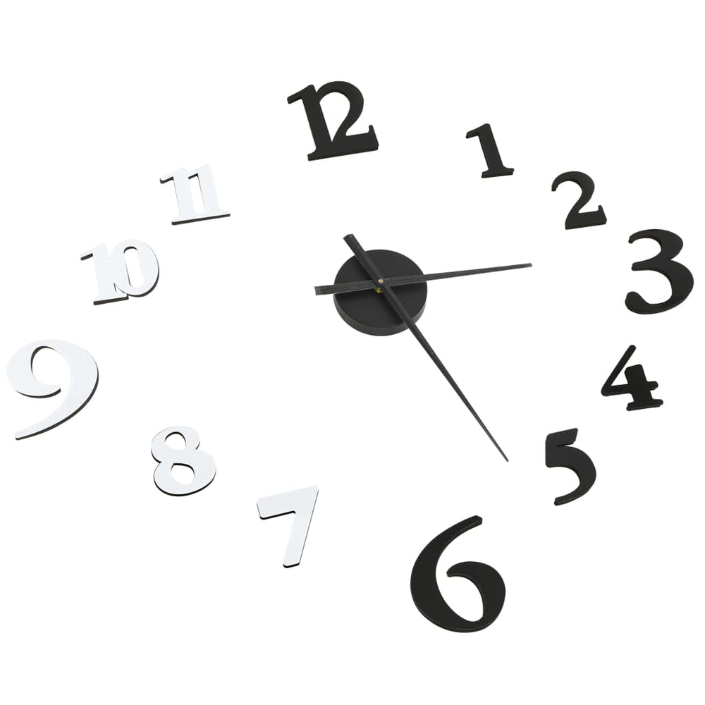 Vidaxl 3D wall clock modern XXL 100 cm black and white