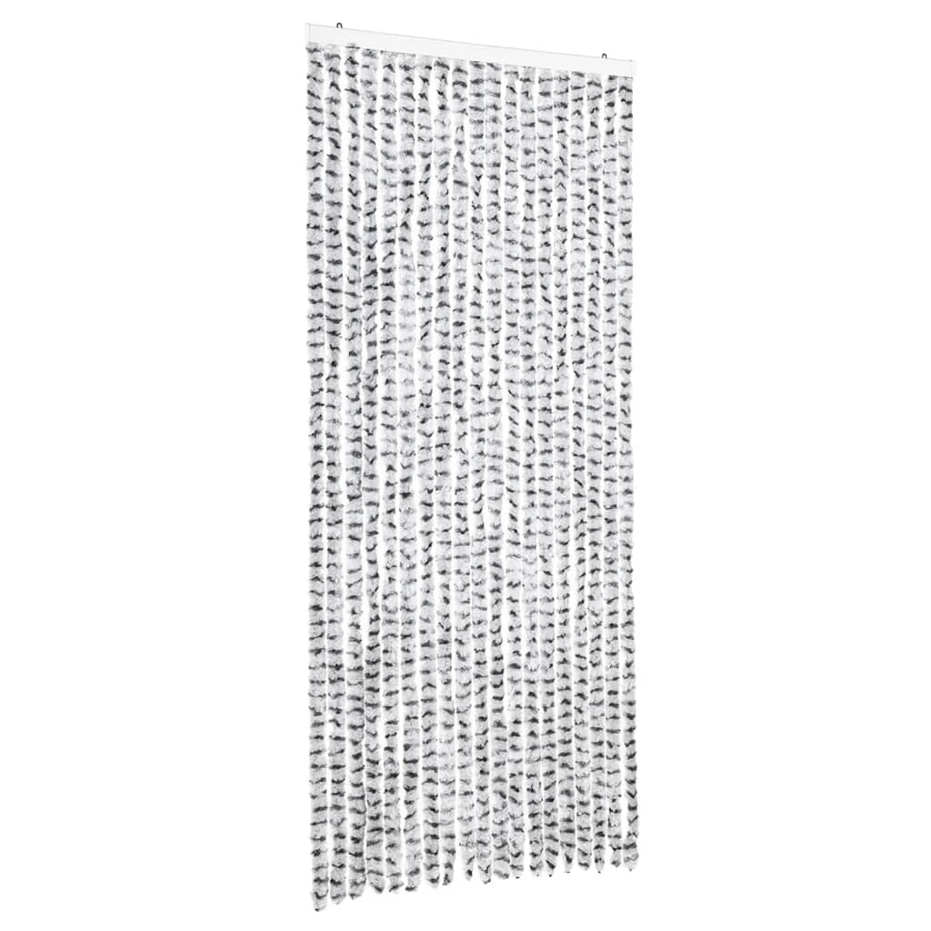 Vidaxl fly curtain 56x185 cm chenille light and dark gray