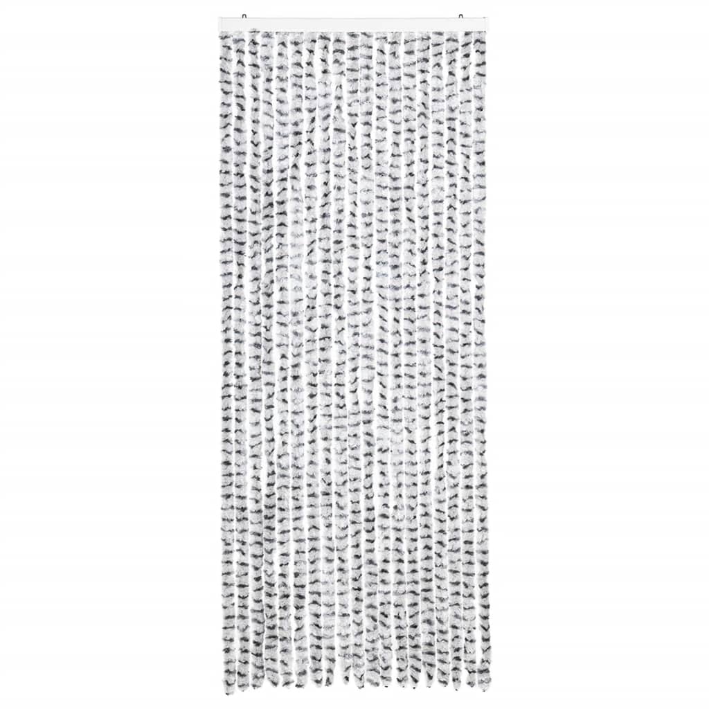Vidaxl fly curtain 56x185 cm chenille light and dark gray