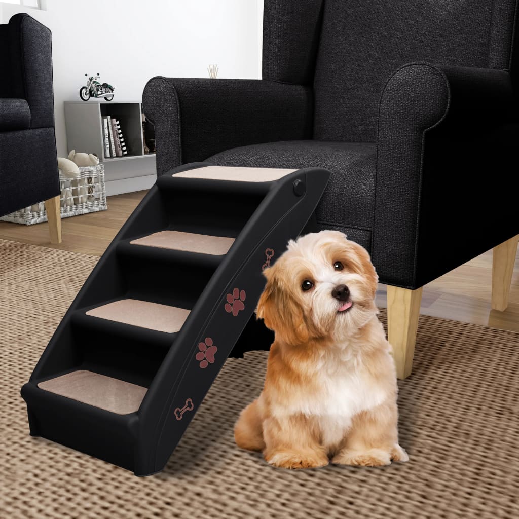 Vidaxl Dog Trappe Foldbar 62x40x49,5 cm sort