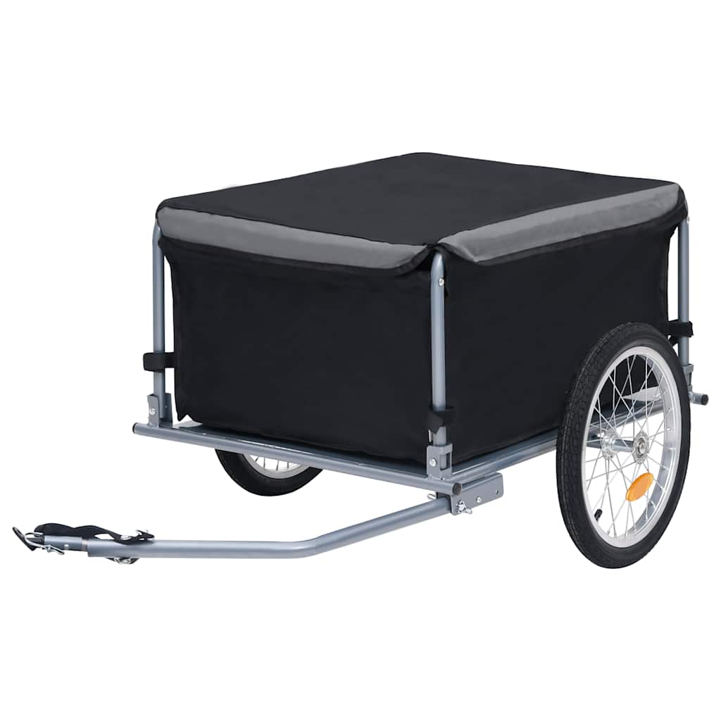 Vidaxl Bicycle Trailer 65 kg noir et gris