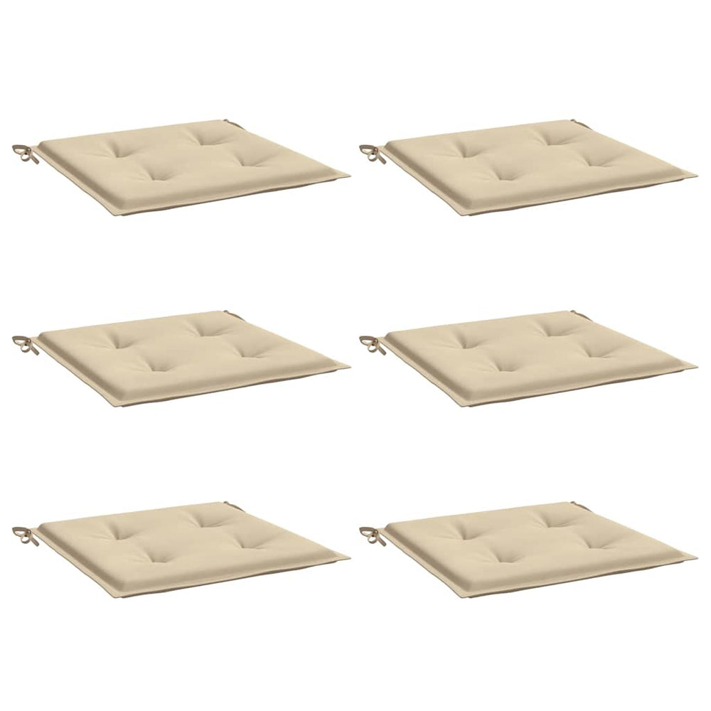 Vidaxl garden chair cushions 6 pcs 40x40x4 cm oxford fabric beige