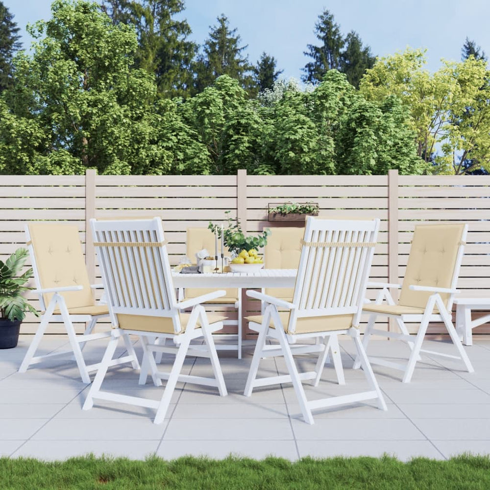 Almofadas de cadeira de jardim de vidaxl High 6 St High Back 120x50x3 cm de tecido bege