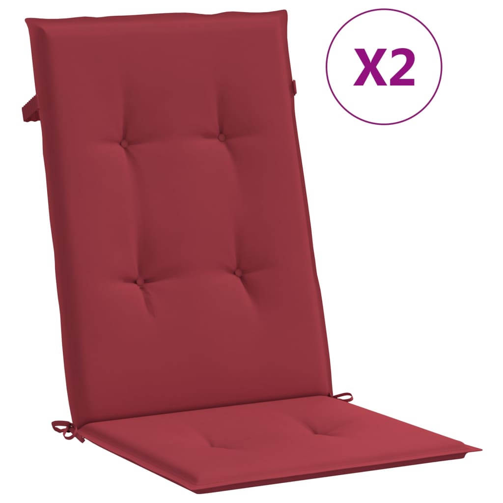 Vidaxl Gaart Chair Cushionen 2 St High Hanner 130X50X3 CM Ferresch Wäin rout